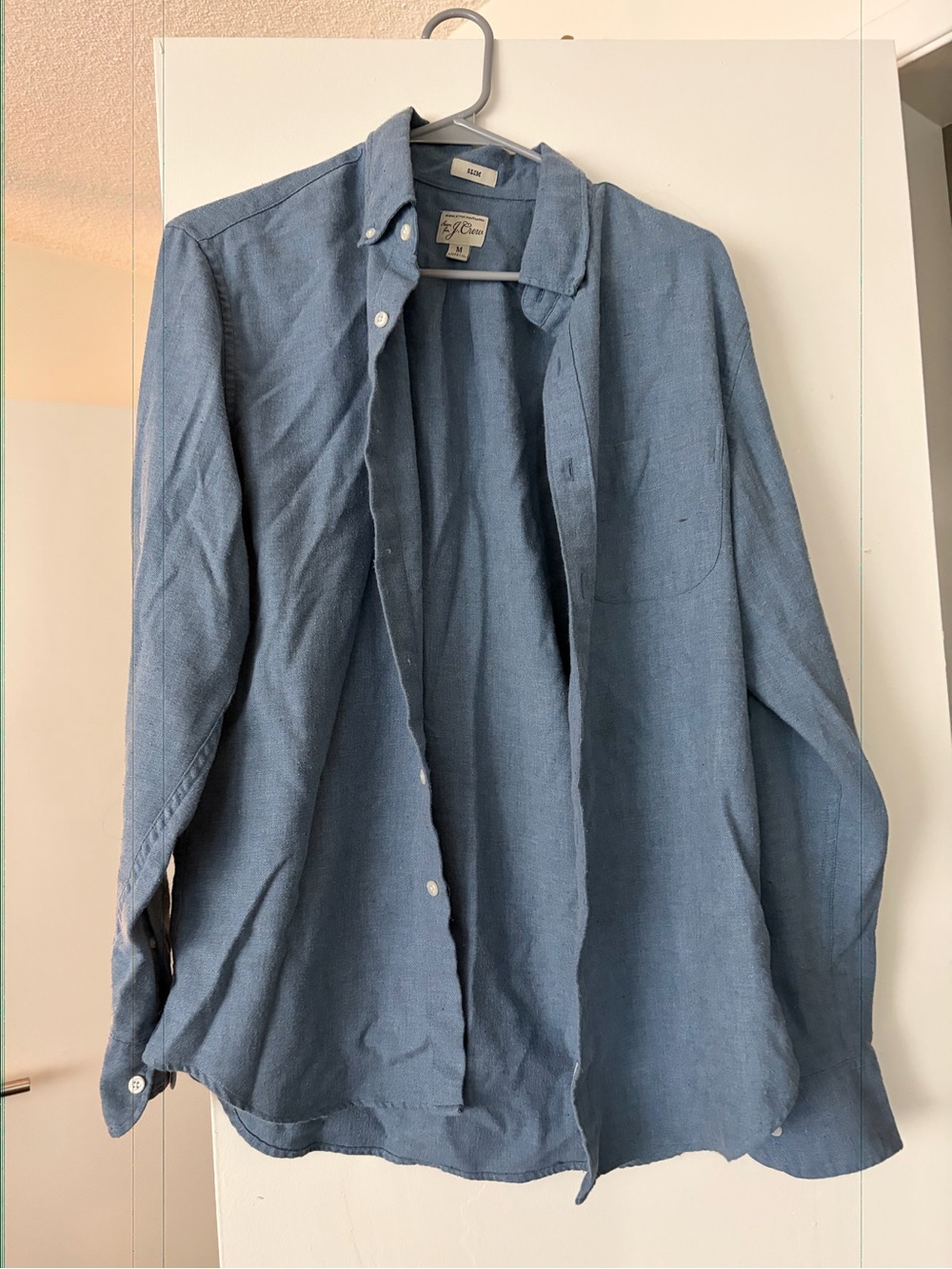 J. Crew Men's Light Blue Button-Front Shirt Jacket